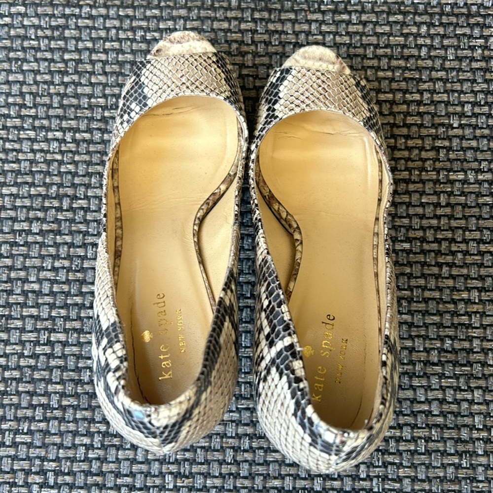 Neutral Embossed Python Heel Pumps - image 3